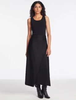Layla Wool Maxi Wrap Skirt - Black 14 Layla Wool Maxi Wrap Skirt - Black -Cefinn Clothing Store AU23 SK LAYLA BLACK LS 222