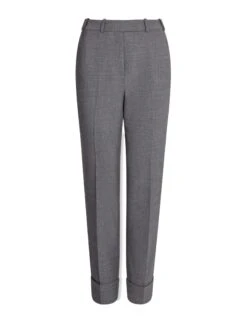 Clement New Wool Turn Up Trouser - Mid Grey -Cefinn Clothing Store AU23 TR76 CLEMENT MIDGREY COcopy