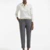 Clement New Wool Easy Waist Turn Up Trouser - Mid Grey -Cefinn Clothing Store AU23 TR77 CLEMENT MIDGREY LS 409