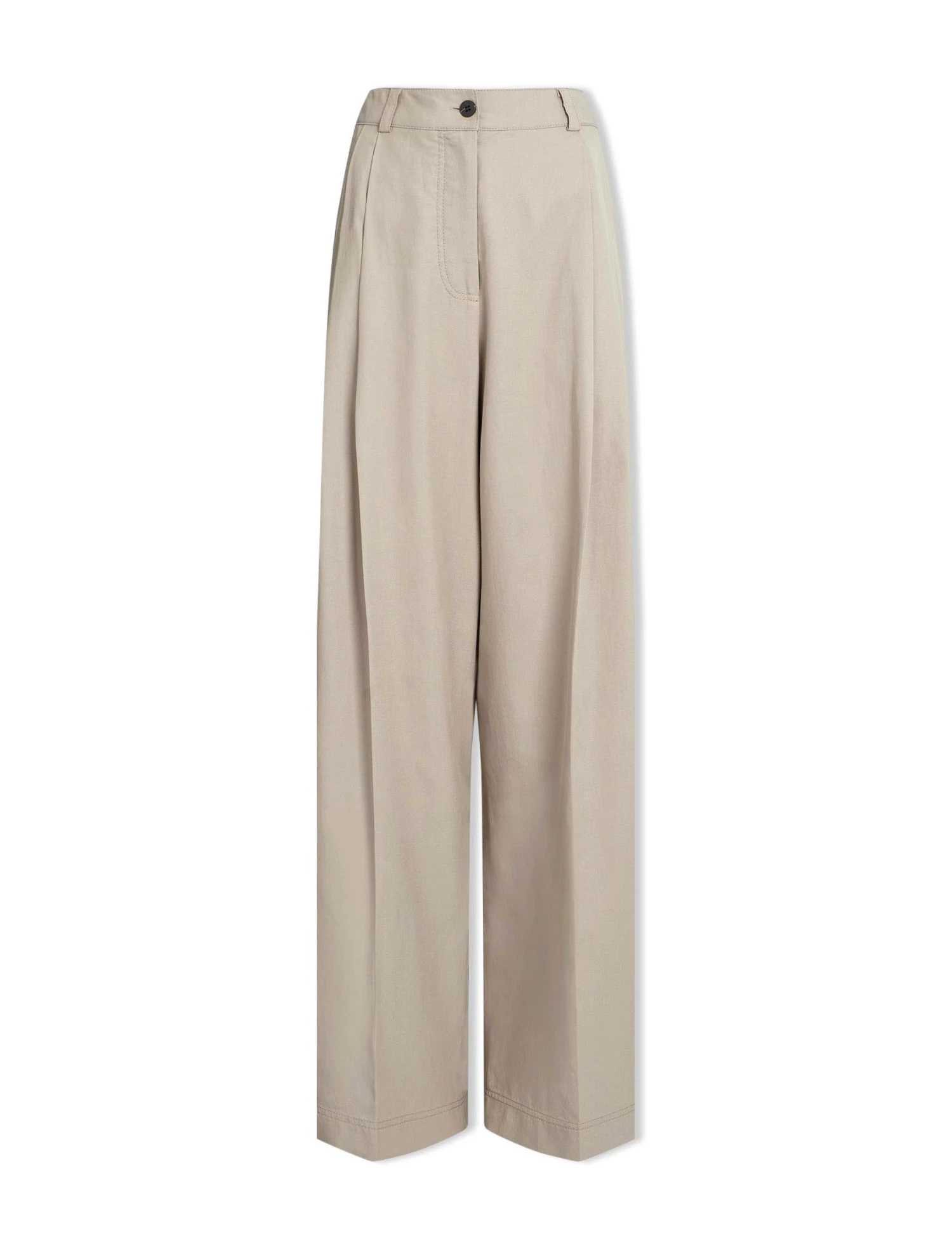 Tamara Cotton Twill Wide Leg Trouser - Beige 9 Tamara Cotton Twill Wide Leg Trouser - Beige - Image 7