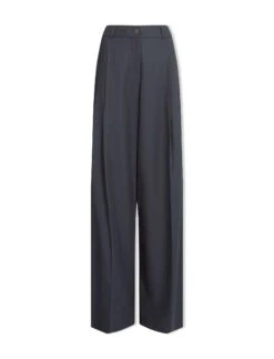 Tamara Cotton Twill Wide Leg Trouser - Navy 15 Tamara Cotton Twill Wide Leg Trouser - Navy -Cefinn Clothing Store AU23 TR79 TAMARA NAVY CO