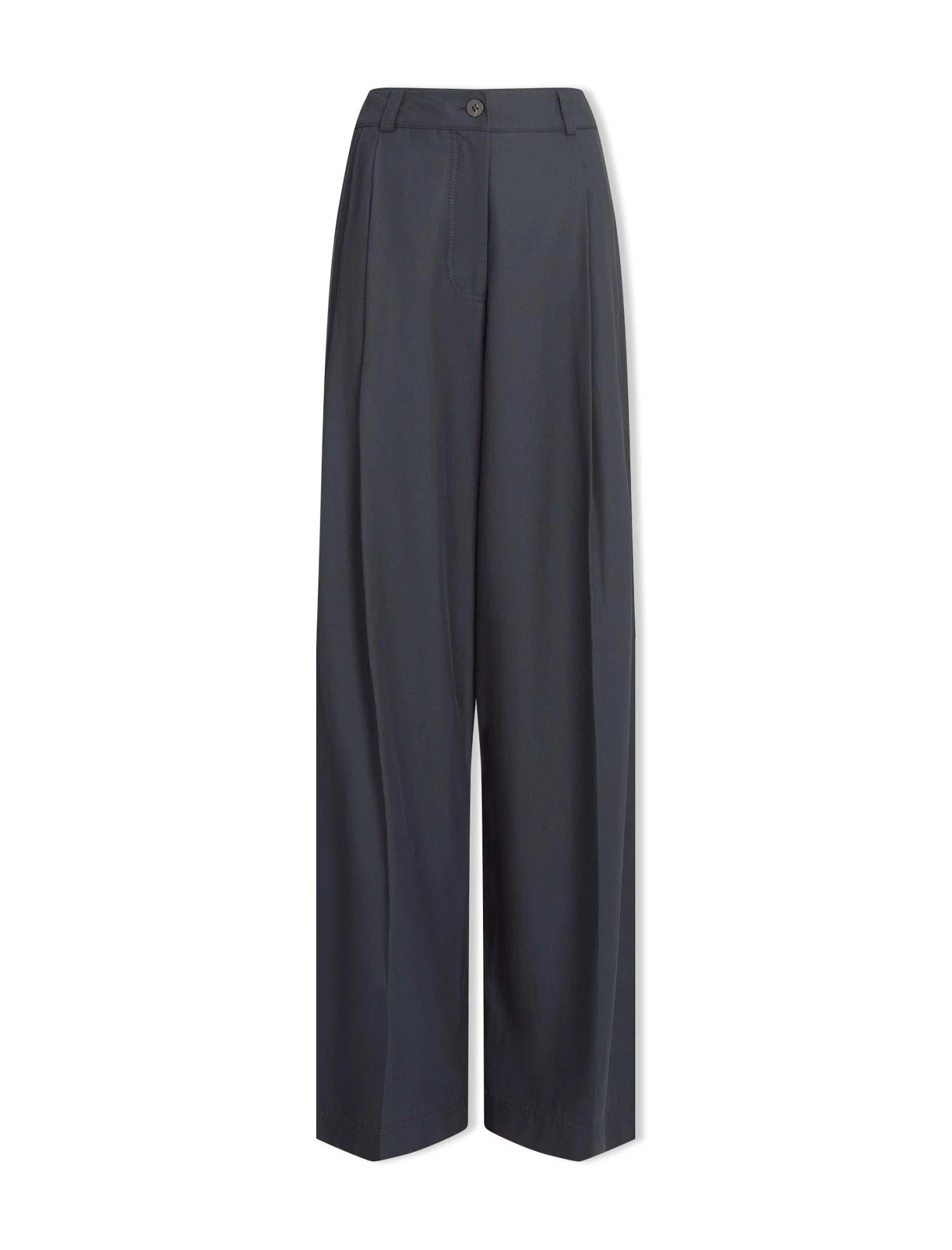 Tamara Cotton Twill Wide Leg Trouser - Navy 9 Tamara Cotton Twill Wide Leg Trouser - Navy - Image 7