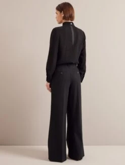 Riley Funnel Neck Blouse - Black -Cefinn Clothing Store AU24 B6 RILEY BLACK LS 24158