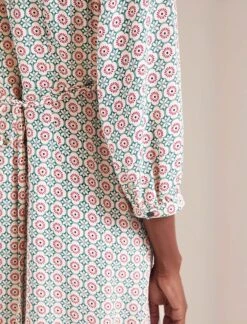 Daria Silk Midi Dress - Cream Floral Tile Print -Cefinn Clothing Store AU24 D159 DARIA CREAMFLORALTILEPRINT LS 19806 d5abacb1 f73b 4682 a082 00de1566d199