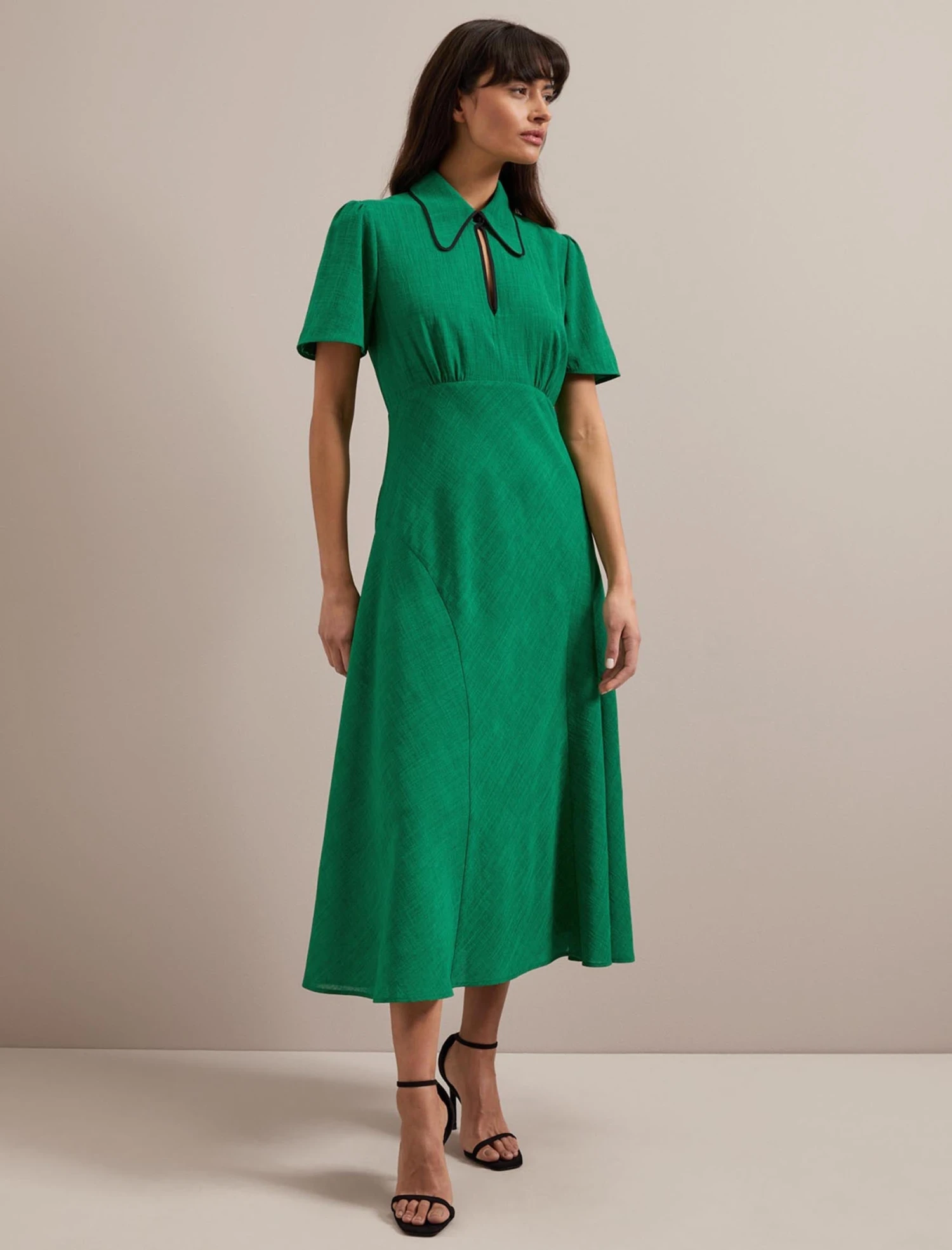 Reya Techni Voile Midi Dress - Emerald Green 3 Reya Techni Voile Midi Dress - Emerald Green