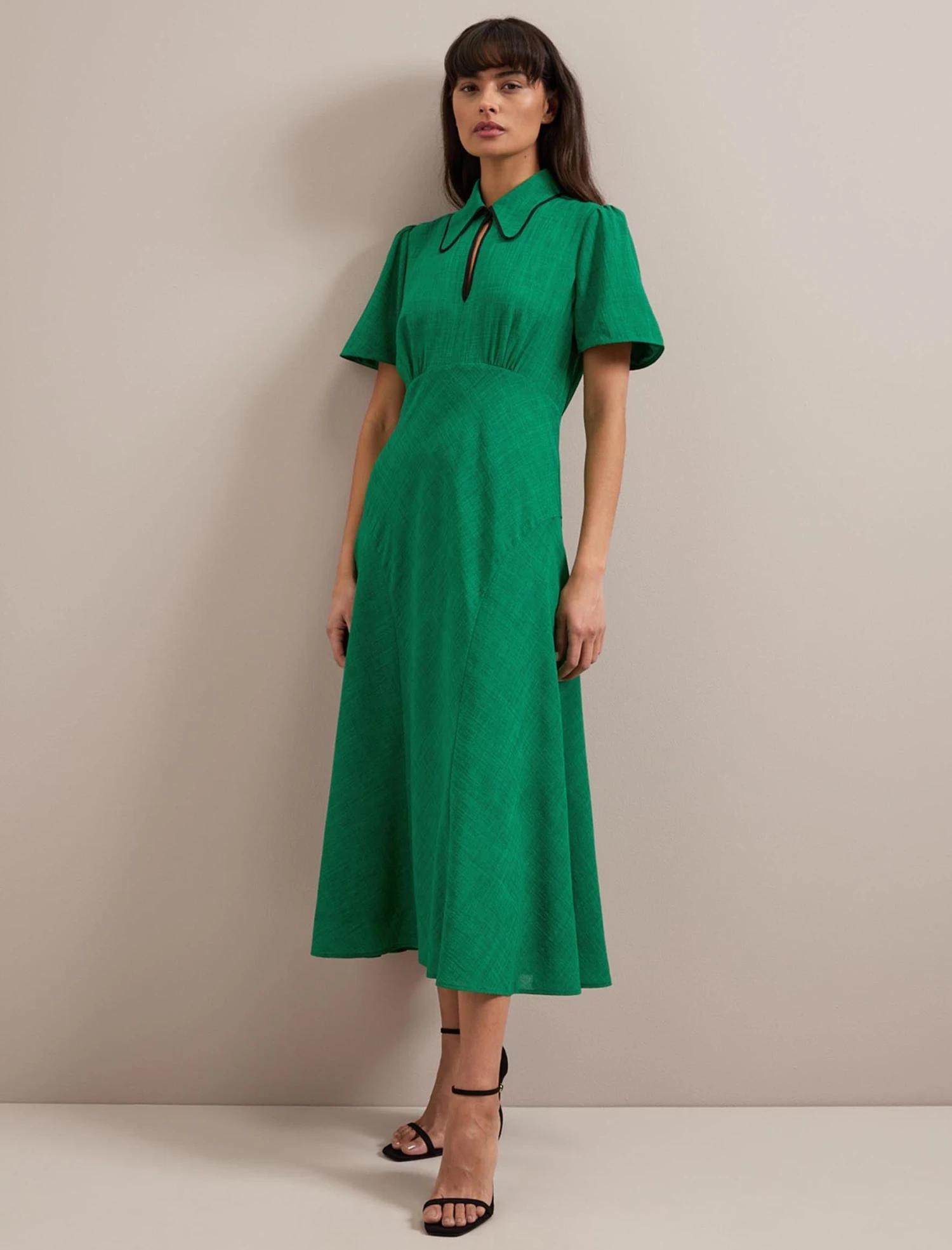 Reya Techni Voile Midi Dress - Emerald Green 8 Reya Techni Voile Midi Dress - Emerald Green - Image 6