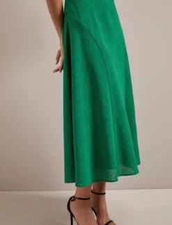Reya Techni Voile Midi Dress - Emerald Green 14 Reya Techni Voile Midi Dress - Emerald Green -Cefinn Clothing Store AU24 D627 REYA EMERALDGREEN LS 3114