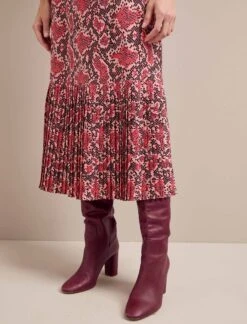 Tibi Maxi Dress - Pink Snakeskin Print -Cefinn Clothing Store AU24 D653 TIBI PINKSNAKESKINPRINT LS 1302