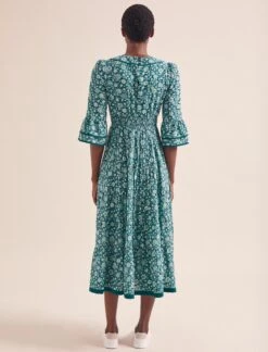 Elodie Cotton Blend Maxi Dress - Green Ditsy Carnation Print 13 Elodie Cotton Blend Maxi Dress - Green Ditsy Carnation Print -Cefinn Clothing Store AU24 D654 ELODIE GREENDITSYCARNATIONPRINT LS 20516