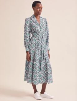 Odette Maxi Dress - Green Snakeskin Print