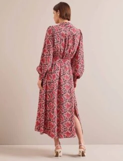 Odette Maxi Dress - Pink Snakeskin Print -Cefinn Clothing Store AU24 D661 ODETTE PINKSNAKESKINPRINT LS 25615