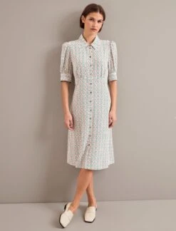 Ivy Silk Dress - Cream Floral Tile Print -Cefinn Clothing Store AU24 D663 IVY CREAMFLORALTILEPRINT LS 1298 b9b9b839 ed86 4c4a b203 5971c0c5db15