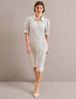 Ivy Silk Dress - Cream Floral Tile Print -Cefinn Clothing Store AU24 D663 IVY CREAMFLORALTILEPRINT LS 1405 1c9b60d5 3609 4d87 aa9a 4f407565e80b