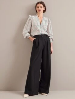 Stella Silk Shirt - Cream Floral Tile Print -Cefinn Clothing Store AU24 S46 STELLA CREAMFLORALTILEPRINT LS 24196 6088d977 d746 4d63 904c ddfea03d9c67