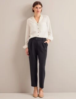 Spencer Silk Shirt - Cream -Cefinn Clothing Store AU24 S90 SPENCER CREAM LS 0048