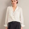 Spencer Silk Shirt - Cream 2 Spencer Silk Shirt - Cream -Cefinn Clothing Store AU24 S90 SPENCER CREAM LS 0092
