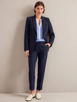 Sadie Organic Cotton Shirt - Wide Stripe Blue White -Cefinn Clothing Store AU24 S93 SADIE WIDESTRIPEBLUEWHITE LS 1586