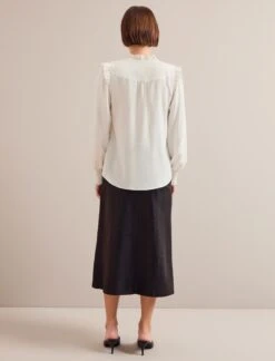 Stella Silk Shirt - Cream -Cefinn Clothing Store AU24 S95 STELLA CREAM LS 0897