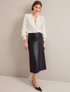 Stella Silk Shirt - Cream -Cefinn Clothing Store AU24 S95 STELLA CREAM LS 0919