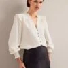 Stella Silk Shirt - Cream -Cefinn Clothing Store AU24 S95 STELLA CREAM LS 0959