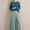 Sienna Maxi Skirt - Green Snakeskin Print -Cefinn Clothing Store AU24 SK183 SIENNA GREENSNAKESKINPRINT LS 25628