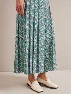 Sienna Maxi Skirt - Green Snakeskin Print -Cefinn Clothing Store AU24 SK183 SIENNA GREENSNAKESKINPRINT LS 25725