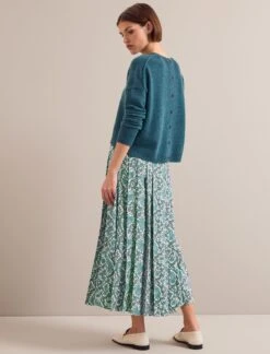 Sienna Maxi Skirt - Green Snakeskin Print -Cefinn Clothing Store AU24 SK183 SIENNA GREENSNAKESKINPRINT LS 25752