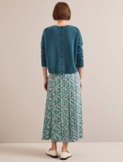 Sienna Maxi Skirt - Green Snakeskin Print -Cefinn Clothing Store AU24 SK183 SIENNA GREENSNAKESKINPRINT LS 25761
