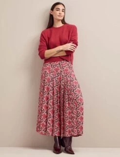 Sienna Maxi Skirt - Pink Snakeskin Print