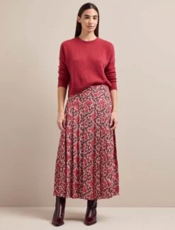 Sienna Maxi Skirt - Pink Snakeskin Print -Cefinn Clothing Store AU24 SK183 SIENNA PINKSNAKESKINPRINT LS 1124