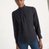 Riley Funnel Neck Blouse - Navy 2 Riley Funnel Neck Blouse - Navy -Cefinn Clothing Store B6 RILEY NAVY LS 020