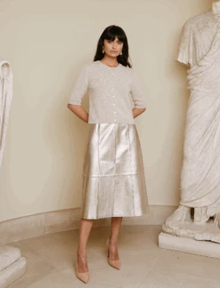 Robyn Leather Midi Skirt - Light Gold -Cefinn Clothing Store CEFINN 240201 4476