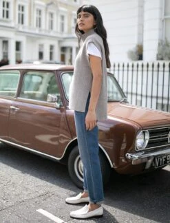 Janice Cashmere Blend Funnel Neck Sleeveless Jumper - Taupe -Cefinn Clothing Store Janice cashmere d7ae62a5 82ed 453c a5a7 57e69970eaf5