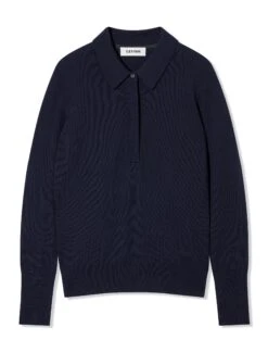 Josie Cashmere Collared Jumper - Navy 15 Josie Cashmere Collared Jumper - Navy -Cefinn Clothing Store K24 JOSIE NAVY CO