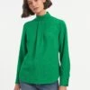 Riley Funnel Neck Blouse - Emerald Green -Cefinn Clothing Store RSHT B6 RILEY EMERALDGREEN LS 1905