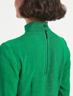 Riley Funnel Neck Blouse - Emerald Green -Cefinn Clothing Store RSHT B6 RILEY EMERALDGREEN LS 1927