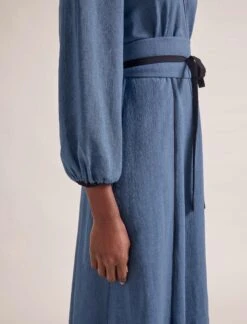 Rosie Techni Voile Maxi Dress - Cornflower Blue -Cefinn Clothing Store RSHT D604 ROSIE CORNFLOWERBLUE LS 0488