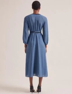 Rosie Techni Voile Maxi Dress - Cornflower Blue -Cefinn Clothing Store RSHT D604 ROSIE CORNFLOWERBLUE LS 0498