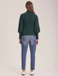 Eva Wool Roll Neck Jumper - Dark Green -Cefinn Clothing Store RSHT K10 EVA DARKGREEN LS 38466