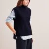 Janice Wool Funnel Neck Sleeveless Jumper - Navy -Cefinn Clothing Store RSHT K157 JANICE NAVY LS 0698 27644ce4 9557 4cea b097 06367093e6ac