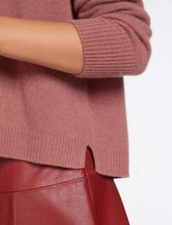Lainey Cashmere Jumper - Dark Rose 13 Lainey Cashmere Jumper - Dark Rose -Cefinn Clothing Store RSHT K169 LAINEY DARKROSE LS 1080