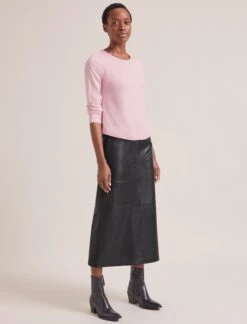 Maia Cotton Silk Blend T-Shirt - Pale Pink 13 Maia Cotton Silk Blend T-Shirt - Pale Pink -Cefinn Clothing Store RSHT K174 MAIA PALEPINK LS 2089