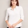 Morgan Cotton Silk Blend T-Shirt - White 2 Morgan Cotton Silk Blend T-Shirt - White -Cefinn Clothing Store RSHT K175 MORGAN WHITE LS 0462
