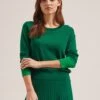 Colette Contrast Cuff Jumper - Emerald Green -Cefinn Clothing Store RSHT K17 COLETTE EMERALDGREEN LS 2337