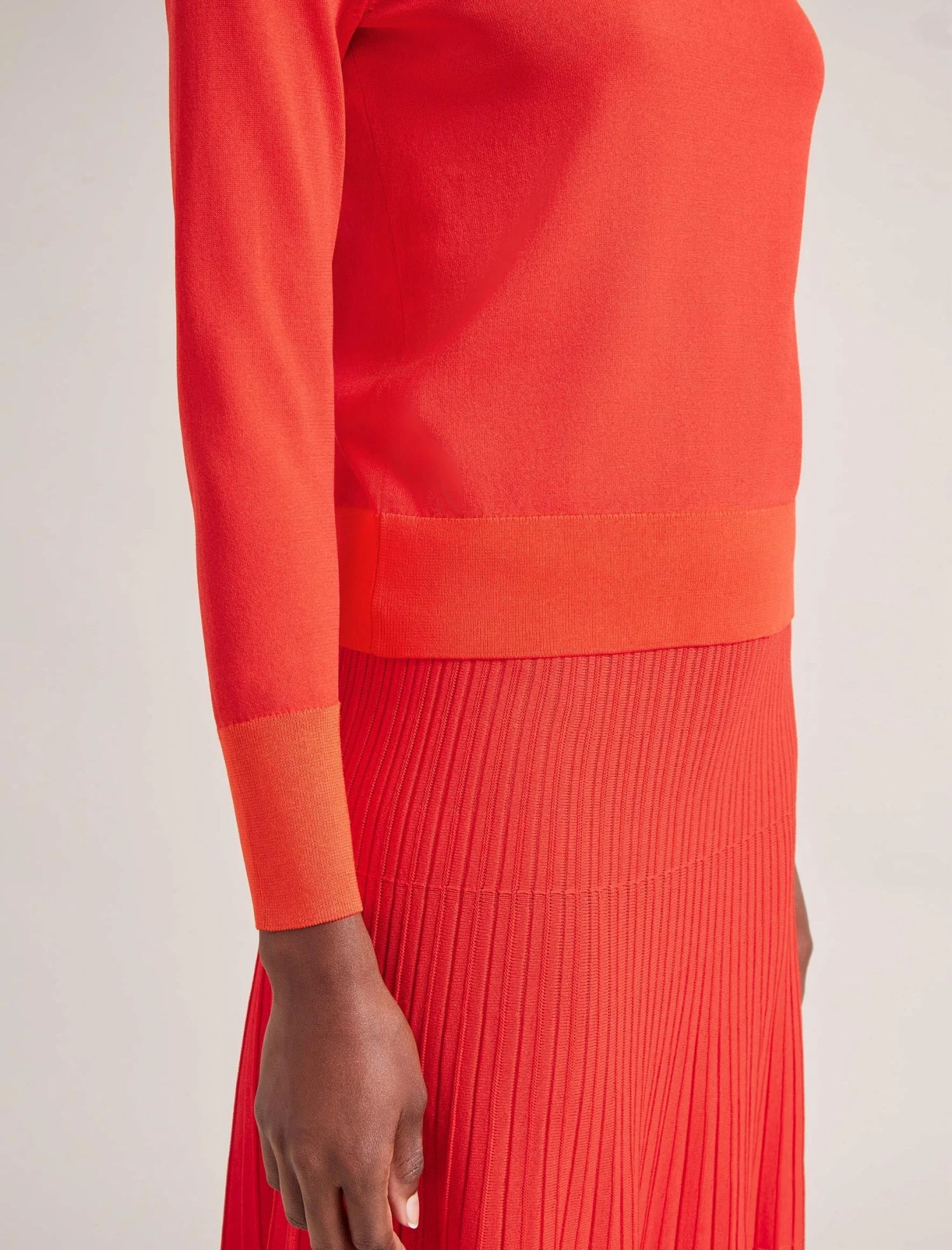 Colette Contrast Cuff Jumper - Orange 4 Colette Contrast Cuff Jumper - Orange - Image 2
