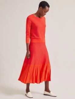 Colette Contrast Cuff Jumper - Orange 16 Colette Contrast Cuff Jumper - Orange -Cefinn Clothing Store RSHT K17 COLETTE ORANGE LS 0718