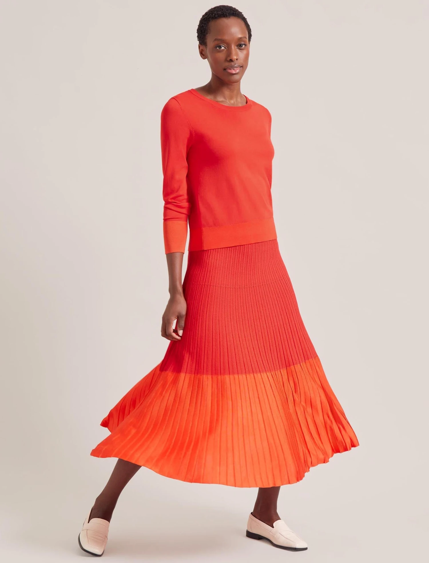 Colette Contrast Cuff Jumper - Orange 5 Colette Contrast Cuff Jumper - Orange - Image 3