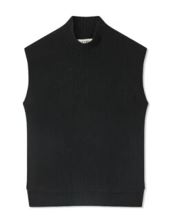 Janice Wool Funnel Neck Sleeveless Jumper - Black -Cefinn Clothing Store RSHT K25 JANICE BLACK CO 118