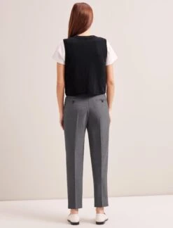 Wesley Cashmere Blend V Neck Waistcoat - Black -Cefinn Clothing Store RSHT K82 WESLEY BLACK LS 0274