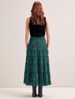 Sawyer Cotton Maxi Skirt - Green Bramble Print -Cefinn Clothing Store RSHT SK181 SAWYER GREENBRAMBLEPRINT LS 7509